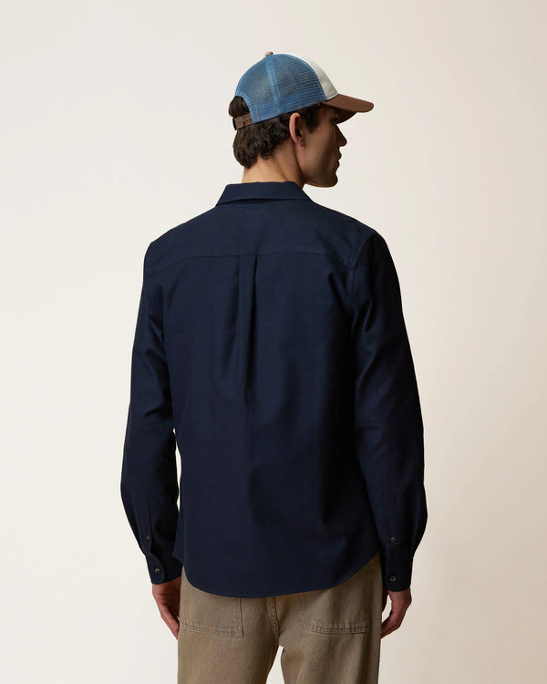Faguo Ivoy Oxford Hemd Navy Herren Baumwolle blau