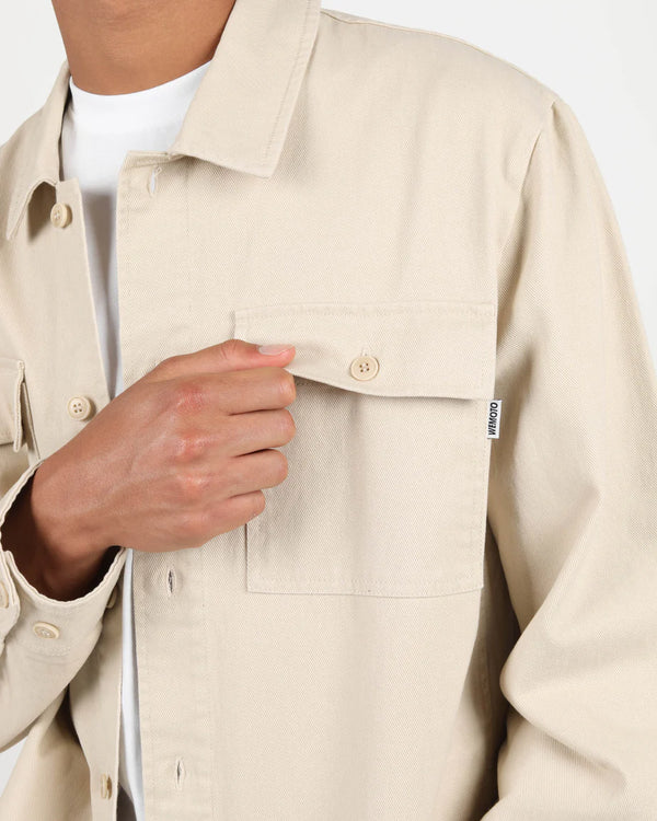 Wemoto Cotton Twill Worker Shirt Hemd Herren beige