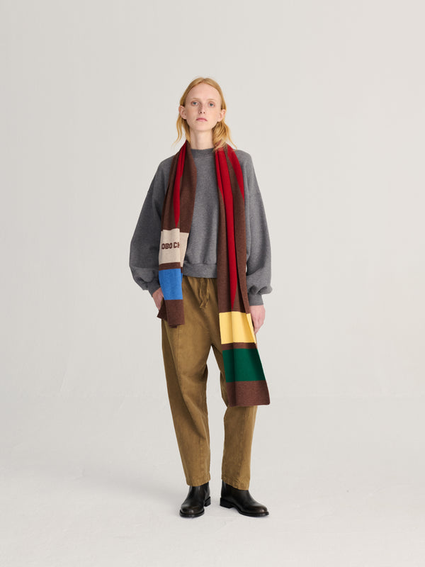 Bobo Choses Merino Wool Long Knitted Scarf Unisex Schal Wolle multicolor