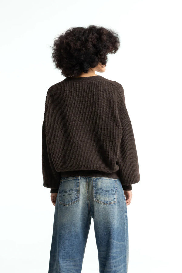 Kings of Indigo Decima Chocolate Brown Cardigan Damen braun