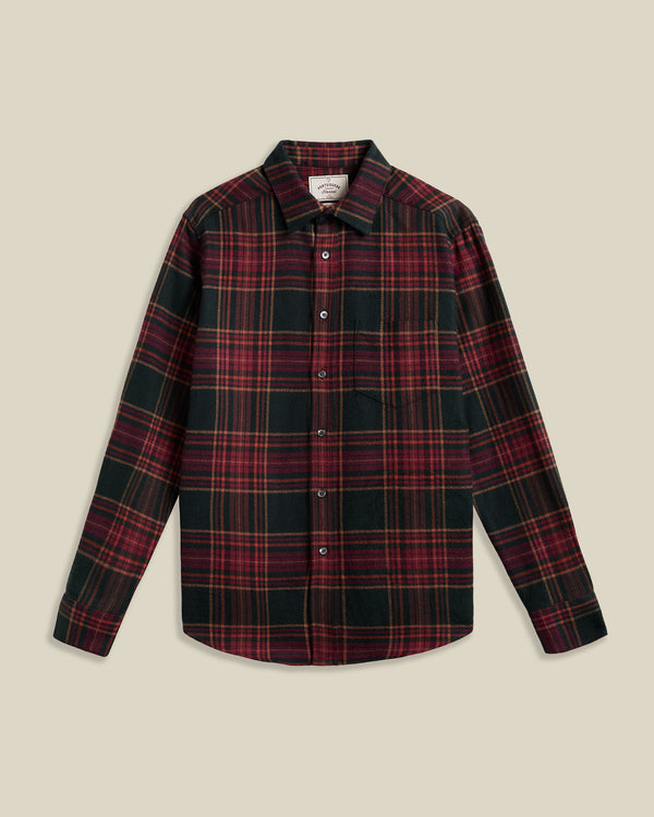 Portuguese Flannel Bravio Checkered Flannel Shirt Herren Hemd kariert rot