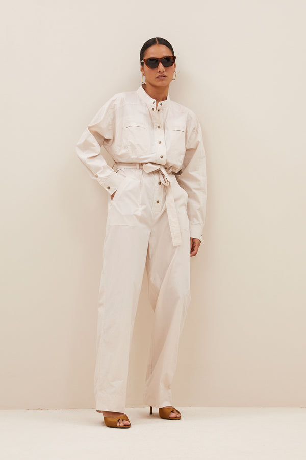 By-Bar Esra Popline Suit Almond Damen Jumpsuit creme