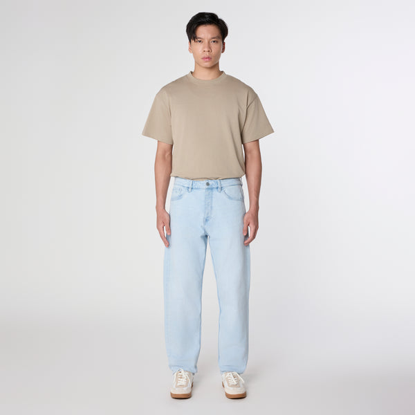 Dawn RISE Relaxed Tapered Vintage Ice Blue Minimal Stretch Jeans Hose Herren Hellblau