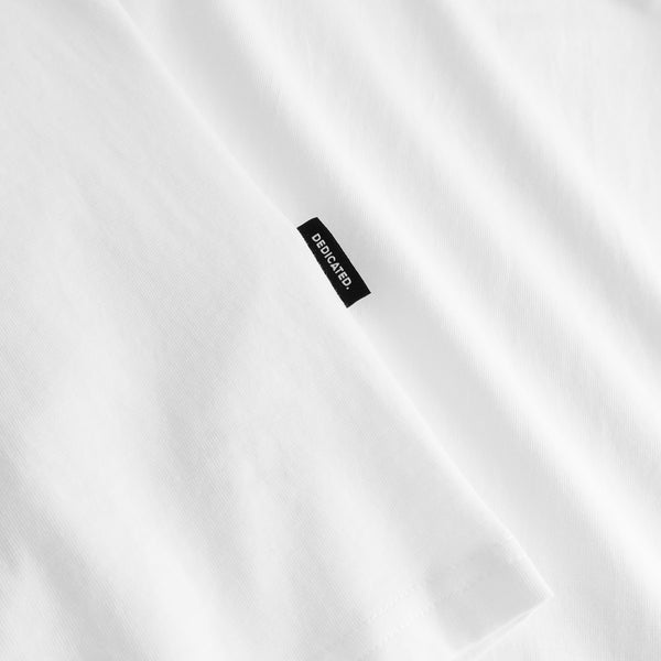 Dedicated Stockholm Race Bike EMB White T-Shirt Bio Baumwolle Shirt weiß