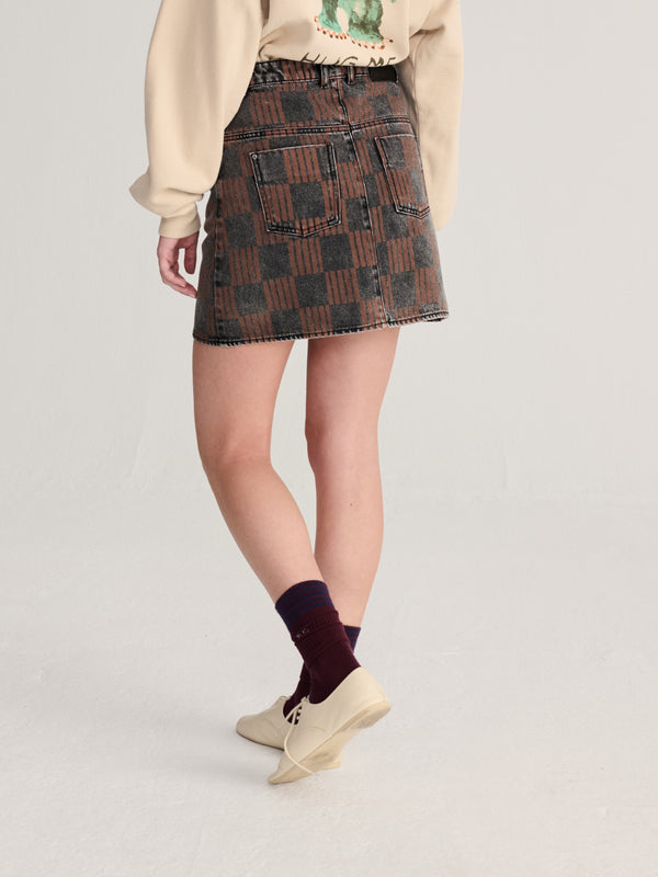 Bobo Choses Almost Moiré Denim Mini Skirt Damen Jeansrock grau