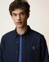 Faguo Ivoy Oxford Hemd Navy Herren Baumwolle blau