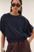 By-Bar Nuki Slub Top Midnight Damen Shirt Bio-Baumwolle dunkelblau