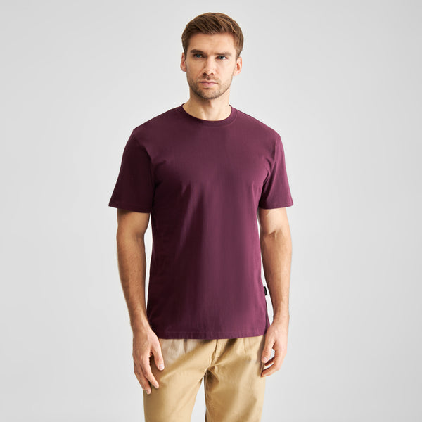 Dedicated Stockholm Fig Red T-Shirt Bio Baumwolle Shirt beere