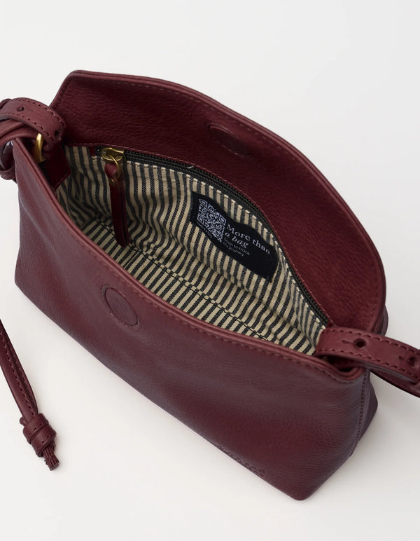 O MY BAG Sienna Mini Dark Cherry Soft Grain Leather Handtasche Leder kirschrot