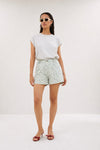 By-Bar June Green Cheetah Shorts Damen Print leo grün