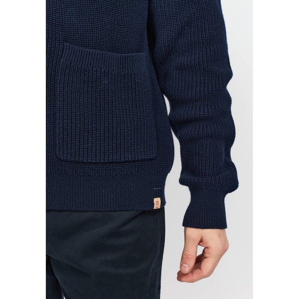 Revolution Zipped Knit Cardigan Strickjacke Herren dunkelblau