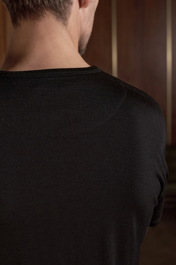 About Companions Liron Eco Merino Black T-Shirt Herren schwarz