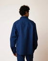 Faguo Gastine Overshirt Bleu Herren Baumwoll-Canvas blau