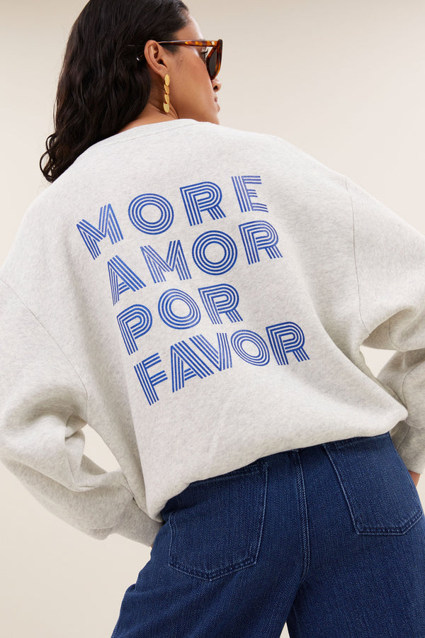 By-Bar Grey Melee Lili Amor Sweater Pullover Damen hellgrau