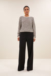 By-Bar Spila Stripe Pullover Sand Mill Damen Alpaka beige
