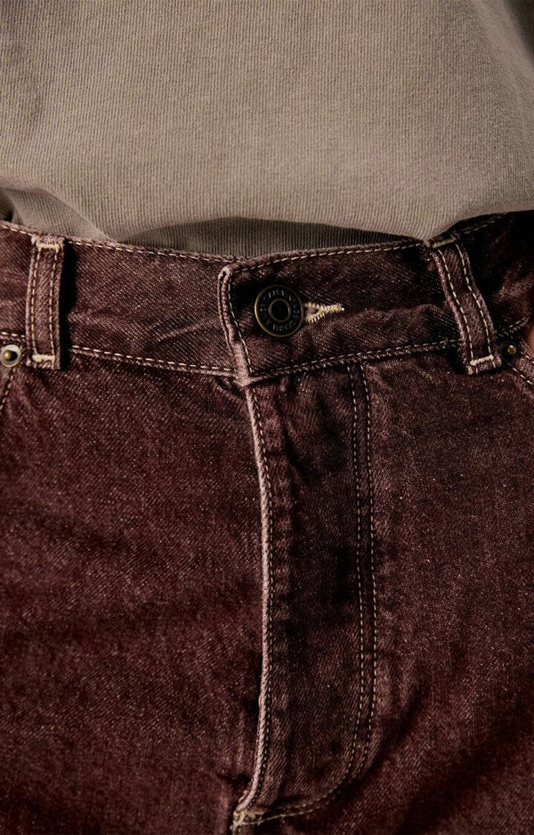 American Vintage Oshow Ballon Stone Raisin Jeans Herren dunkelrot
