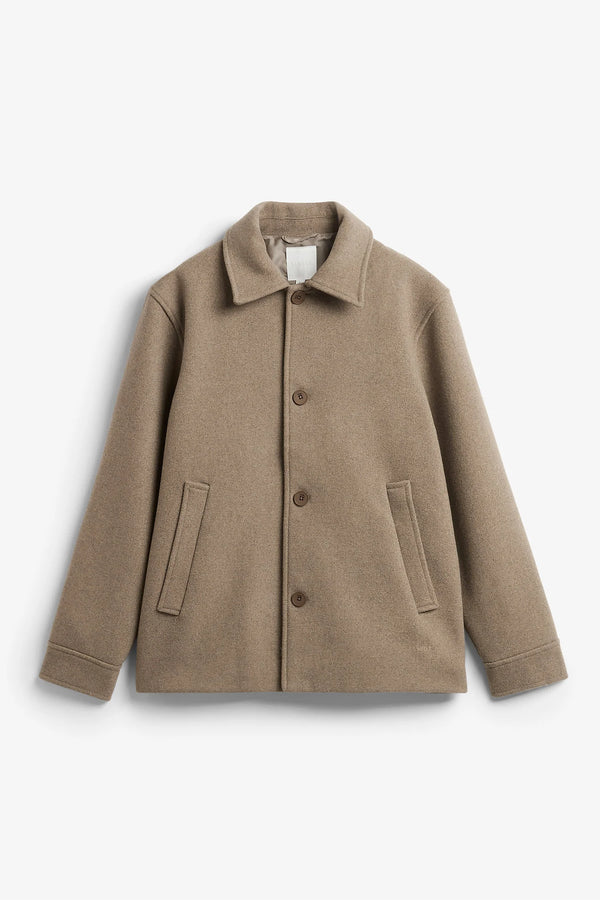 Elvine Ciaran Wool Coat Herren Winterjacke Wolle beige