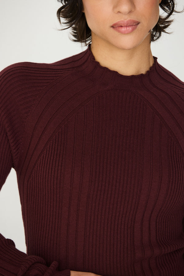SKFK Anuket LS Shirt GOTS Chocolate Damen Longsleeve braun