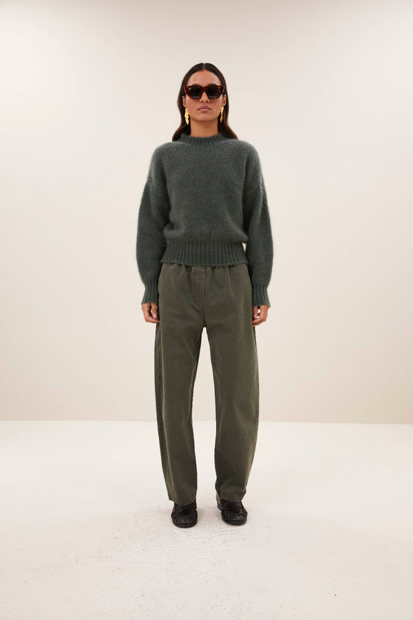 By-Bar Sonny Frosted Olive Mohair Pullover Damen grün