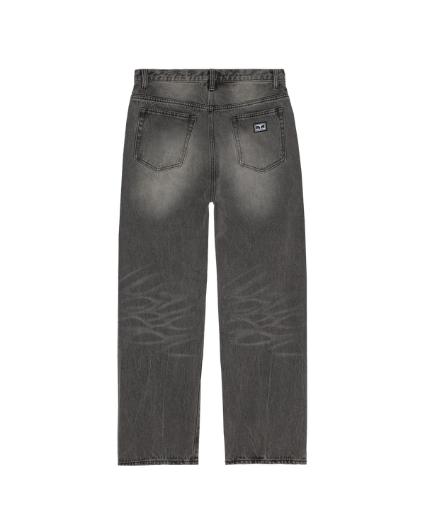 Obey Boxcar Straight Leg Archive Grey Denim Herren Jeans grau