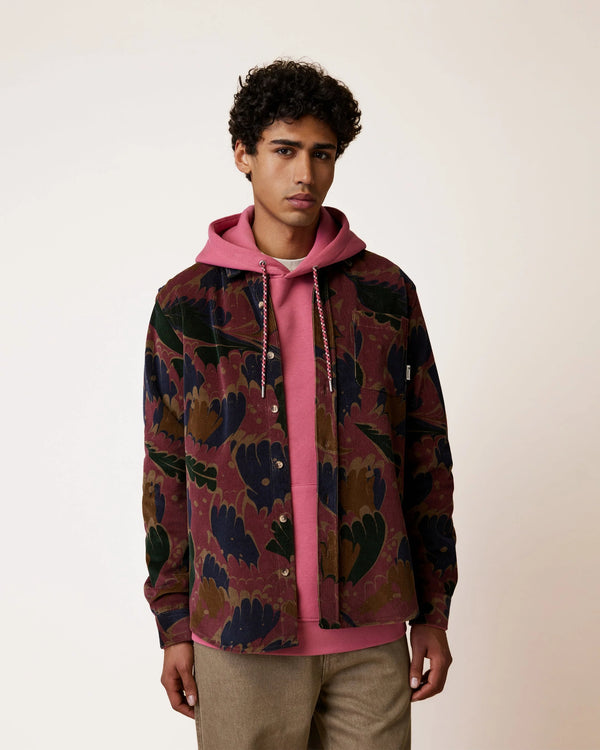 Faguo Signy Cord Overshirt Navy Herren gemustert braun blau