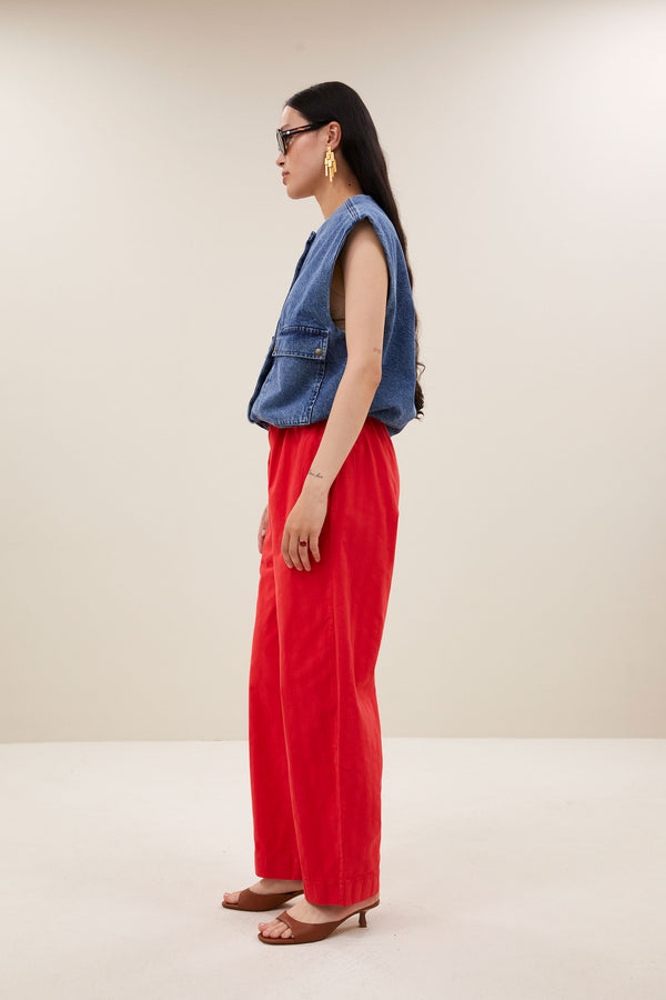 By-Bar Maggie Denim Sleeveless Jacket Weste Damen blau