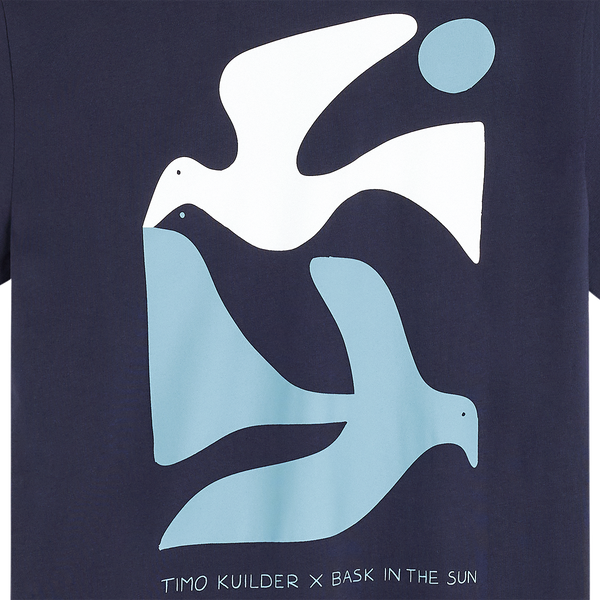 Bask in the Sun Peace Tee Navy Herren T-Shirt Rgular Fit blau