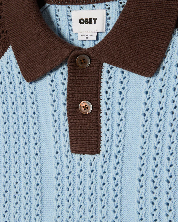 Obey Skyway Multi Abel Polo Sweater Shirt Herren blau