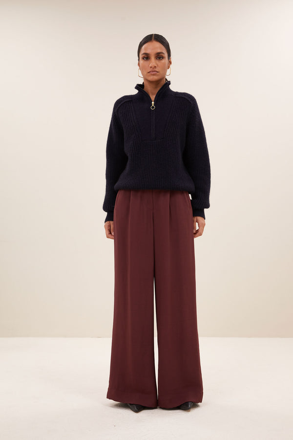 By-Bar Belle Pullover Midnight Damen Alpaka Wolle dunkelblau