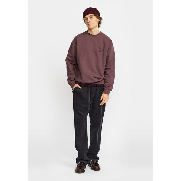 Revolution Printed Crewneck Dustpurple Everyday Heroes Pullover Herren bordeaux