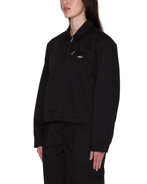 Obey Arden Jacket Black Damen Übergangsjacke Workwear schwarz