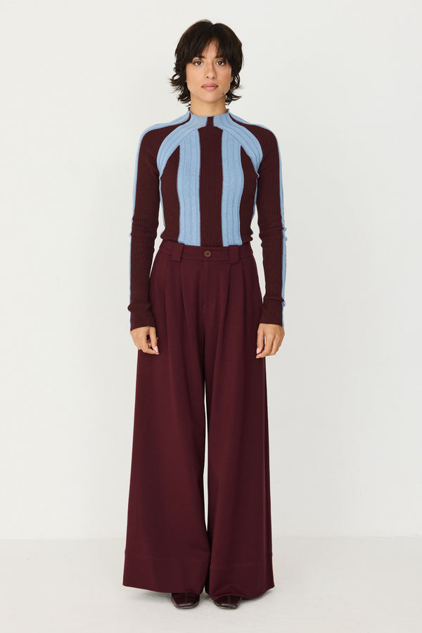 SKFK Nia Trouser Damen Palazzo Tencel Hose braun