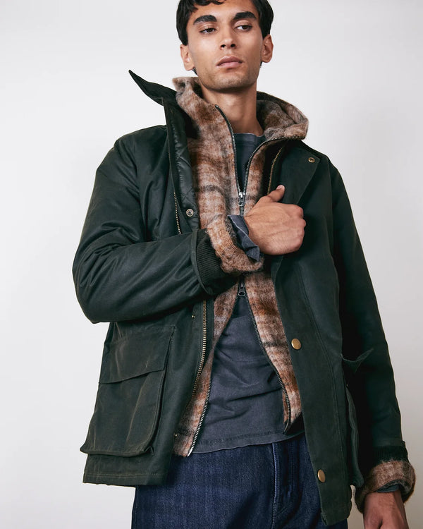 Brixtol Textiles Curtis Olive Herren Wachsjacke Wasserabweisend grün