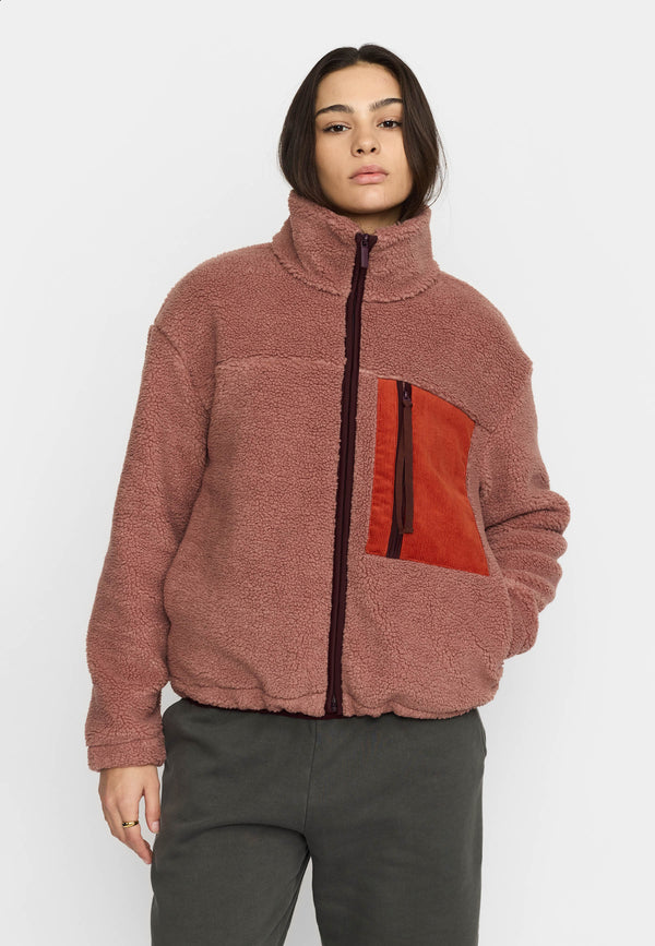 Selfhood Pocket Teddy Dustrose Damen Teddyjacke rosa