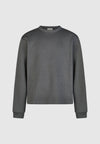 Cleptomanicx Double Crewneck Asphalt Pullover Herren grau
