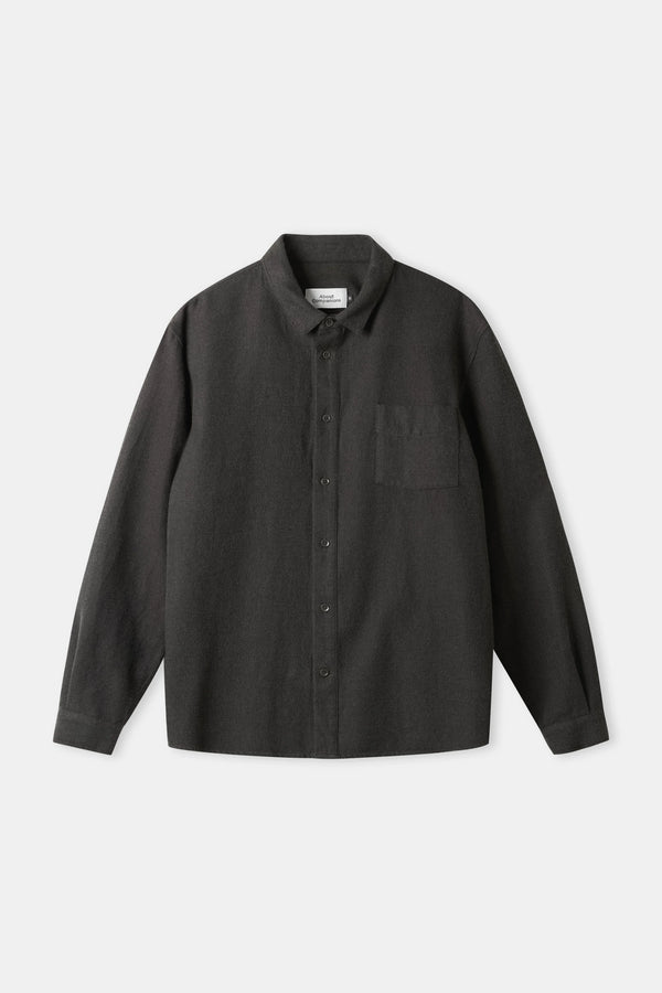 About Companions Simon Black Olive Eco Flannel Shirt Hemd Herren olivgrün