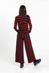 Suite13Lab Palau Pants Stripes Brick Damen Baumwolle Hose schwarz rot