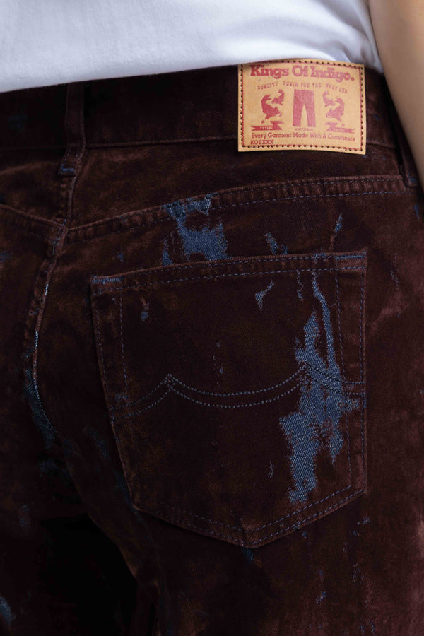 Kings Of Indigo Teruko Fudge Larissa Flock Damen Flared Hose braun