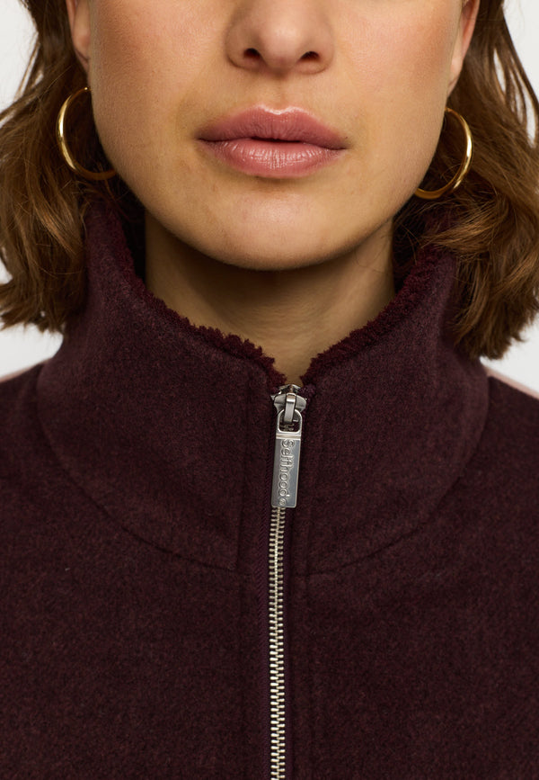 Selfhood Block Jacket Burgundy Damen Wollmix Jacke braun