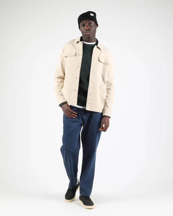 Wemoto Cotton Twill Worker Shirt Hemd Herren beige