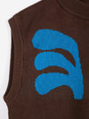 Bobo Choses Plant Seal Jacquard Organic Cotton Vest Damen Pullunder braun