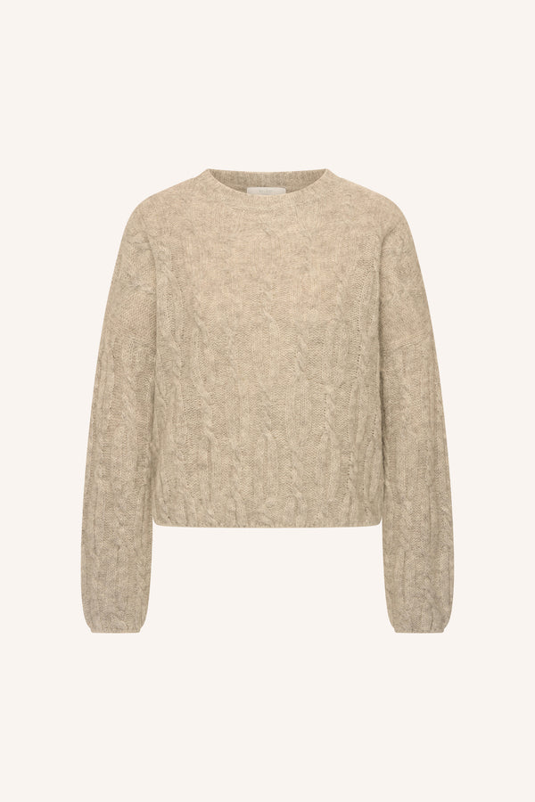 By-Bar Lora Pullover Chalk Damen Alpaka Wolle beige