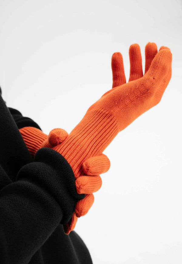 MELA Unisex Strick Handschuhe RISHI Orange Brick