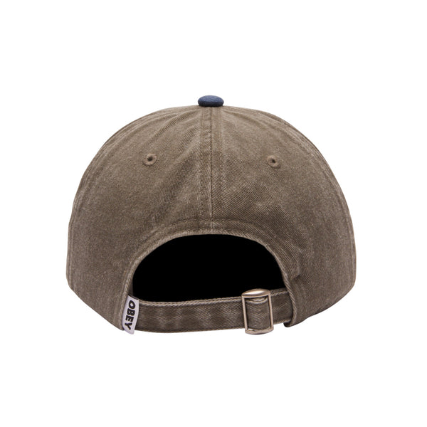 Obey Pigment Olive 2 tone Lowercase 6 pan Cap Unisex Olivegrün
