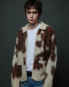 OBEY Cow Pattern Zip Sweater Cow Multi Herren Strickjacke creme braun