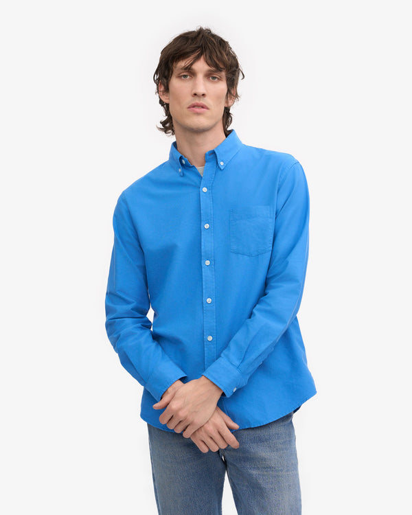 Colorful Standard Pacific Blue Organic Button-Down Shirt Hemd Herren blau