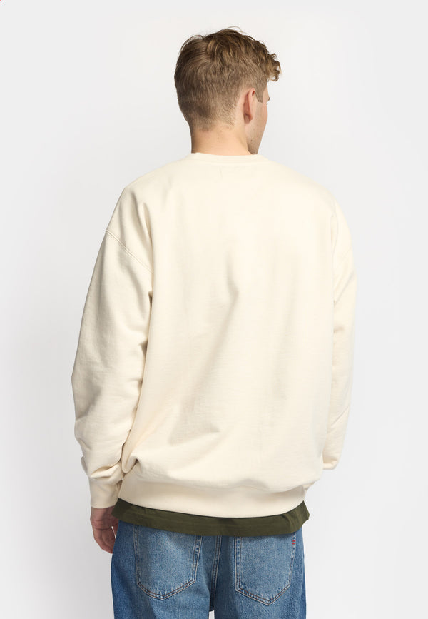 Revolution Offwhite Loose Crewneck Sweatshirt Pullover Herren naturweiss