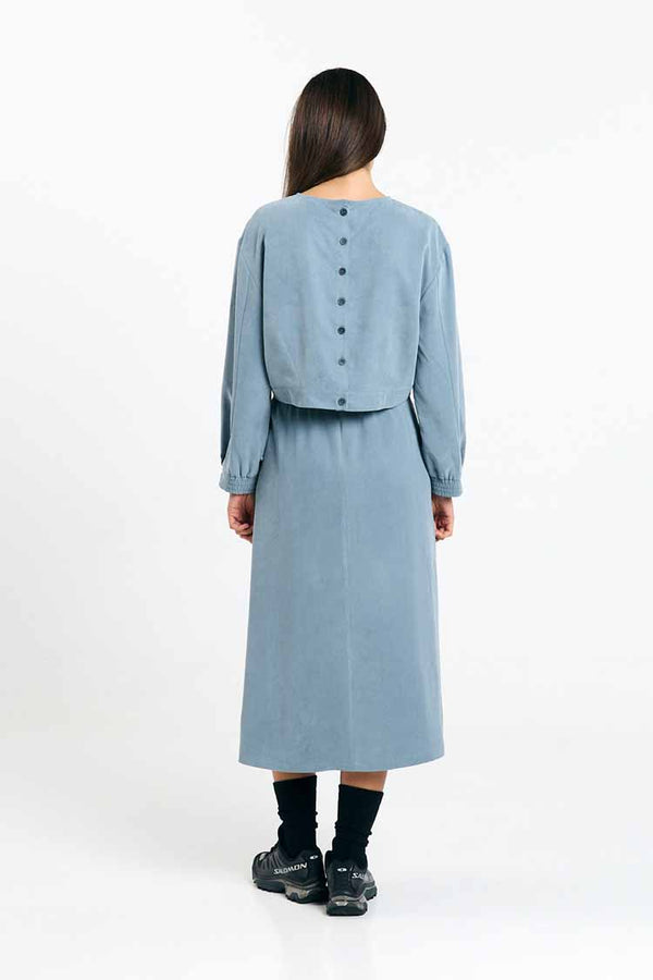 Suite13Lab Ferro Skirt Blue Gray Damen Midirock Lyocell graublau