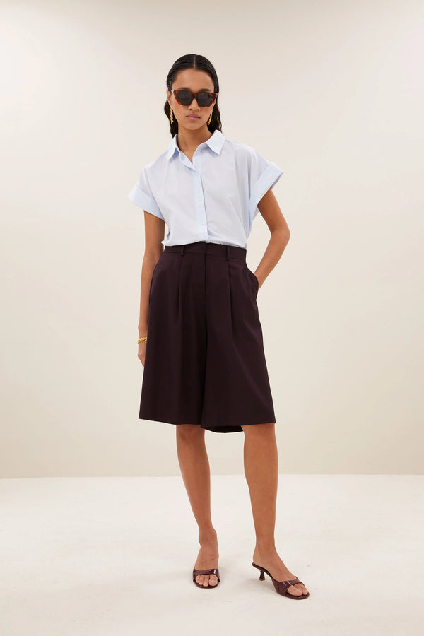 By-Bar Dark Wine Finn Bermuda Shorts Damen dunkelrot
