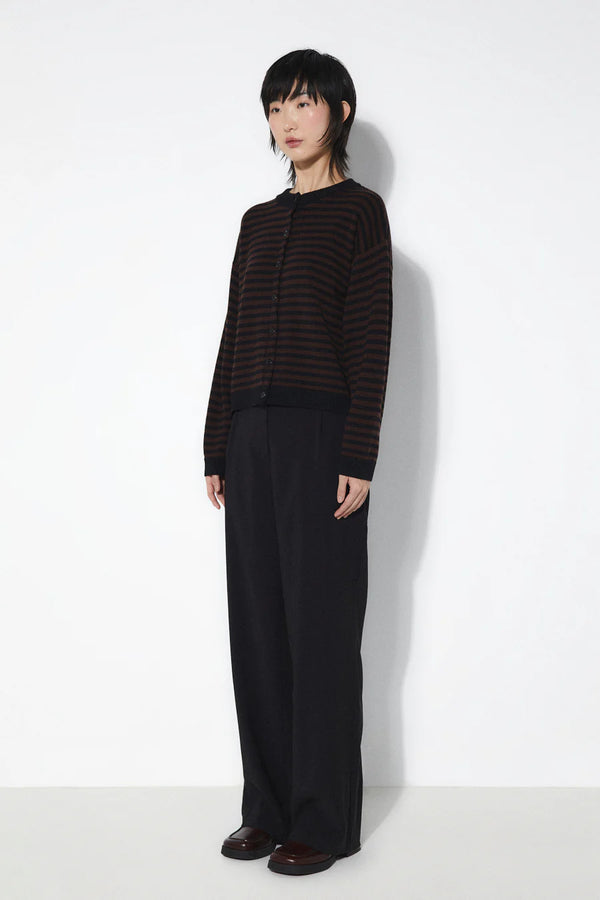 Rita Row Lynn Cardigan Strickjacke gestreift Damen braun